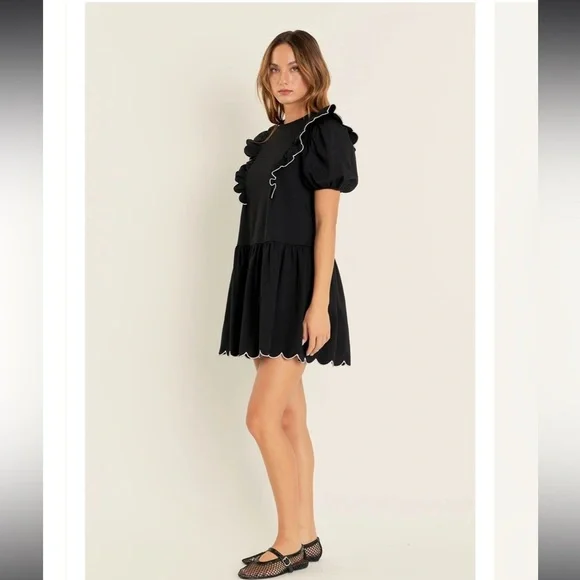 English Factory Scallop Edge Mini Dress Small - Picture 8 of 10